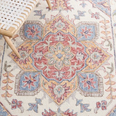 Ivory and Rust Hand-Tufted Wool 4' x 6' Area Rug