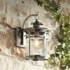 Franklin Iron Works Callaway Modern Industrial Outdoor Wall Light Fixture Chrome 14 1/2" Clear Seedy Glass for Post Exterior Barn Deck House Porch - 2 of 4