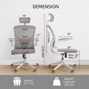 Sevobal Task And Office Chairs Ergonomic Office Chair With Headrest, Lumbar Support And Flip Up Arms, Adjustable Height, White, 24.6"*20"*49.2" - 3 of 4