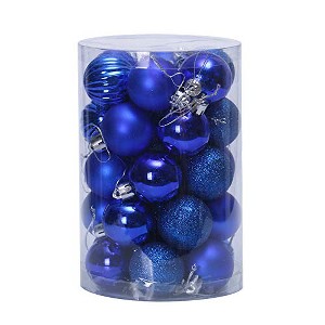 34 PCS Shatterproof Christmas Ball Ornaments Set - Bulk Xmas Tree Decor for Holiday, Wedding & Mardi Gras Party, Gift Ready Hanging Decorations - 1 of 4