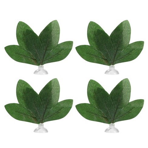 Unique Bargains Betta Fish Leaf Pad Hammock Plants For Fish Tank Green  3.74x3.74 4 Pcs : Target
