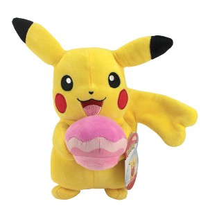 Pokemon 8" Valentines Plush Pikachu with Poke Puff Accy - W10 - 1 of 1