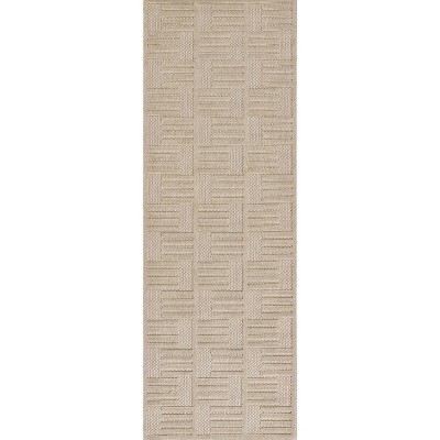 Momeni Dante Geometric Machine Loomed Indoor/Outdoor Rug Beige
