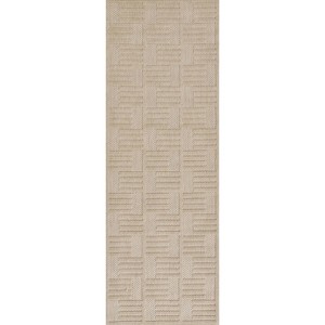 Momeni Dante Geometric Machine Loomed Indoor/Outdoor Rug Beige - 1 of 4