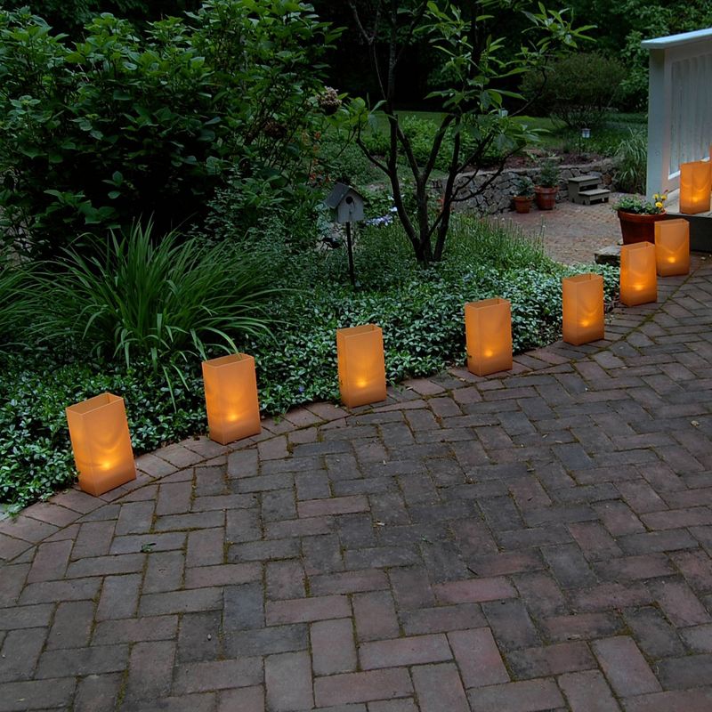 10ct Plastic Luminaria Lanterns Tan, 2 of 4