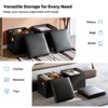 Pinmoco 15"/30"/43" Storage Ottoman Bench Folding Leather Bedroom Storage Bench with White Blanket and Side Pocket for Entryway Living Room - 2 of 4
