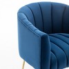 SEYNAR Modern Velvet Accent Chair,Round Upholstered Barrel Chair for Living Room - 4 of 4