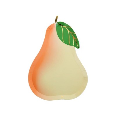 Jollity & Co. - Le Dinner Pear Dessert Plates - Pack of 8 Paper Plates