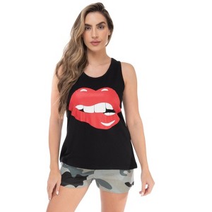 Just Love Womens Tank & Short Cute Pajama Set - Ribbed PJ Sets Sleepwear Loungewear - 1 of 3
