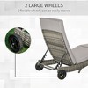 PAGED Pool Lounge Chairs Outdoor PE Rattan Cushioned Patio Sun Lounger with Wheels 5-Level Adjustable Backrest for Patio, Beach, Lawn - 2 of 4