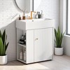 Mshliw 21.6" Wall-Mounted Bathroom Vanity with Ceramic Sink, Soft-Close Door, Left Storage, Modern Design - 3 of 4