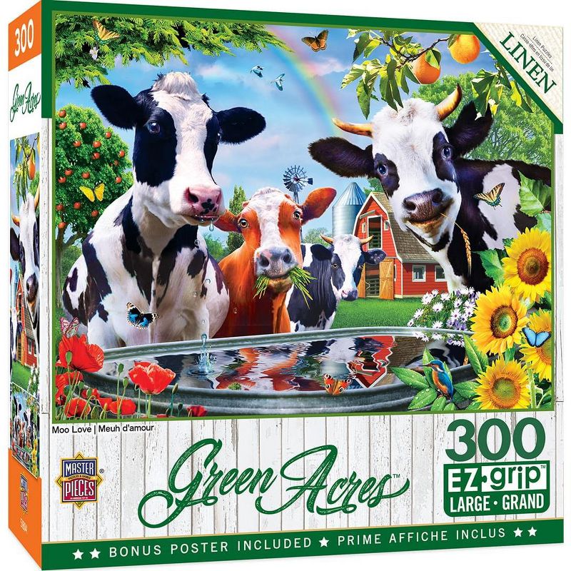 MasterPieces Inc Moo Love 300 Piece Large EZ Grip Jigsaw Puzzle, 1 of 7