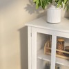 KWPZQEB Buffet Storage Cabinet, Kitchen Pantry Cabinet with Glass Door, Drawer & Unique Bell Handle, Wood Coffee Bar Station for Living Room, Kitchen - 4 of 4