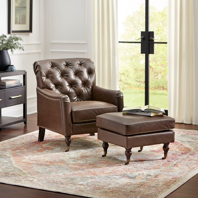Martin Chair and Ottoman Set Brown - Buylateral, 3 of 7