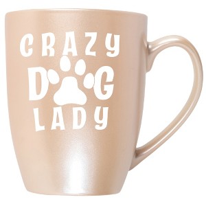 Elanze Designs Crazy Dog Lady Precious Pearl 10 ounce New Bone China Coffee Cup Mug - 1 of 4