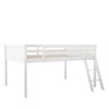 Gulches Full Size Wood Low Loft Bed - Convertible Left/Right Ladder, Solid Pine Wood, White - 4 of 4