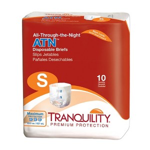 Tranquility ATN (All-Through-the-Night) Adult Disposable Briefs with Re-Fastenable Tabs - 1 of 4