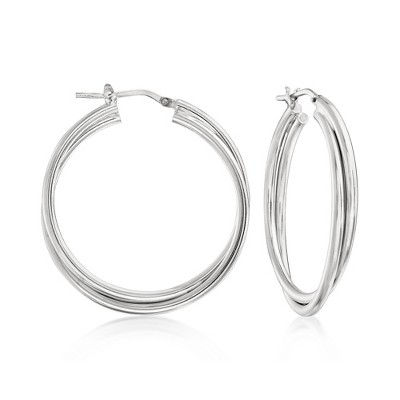 Ross-Simons Italian Sterling Silver Overlapping Hoop Earrings