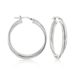 Ross-Simons Italian Sterling Silver Overlapping Hoop Earrings - 1 of 3