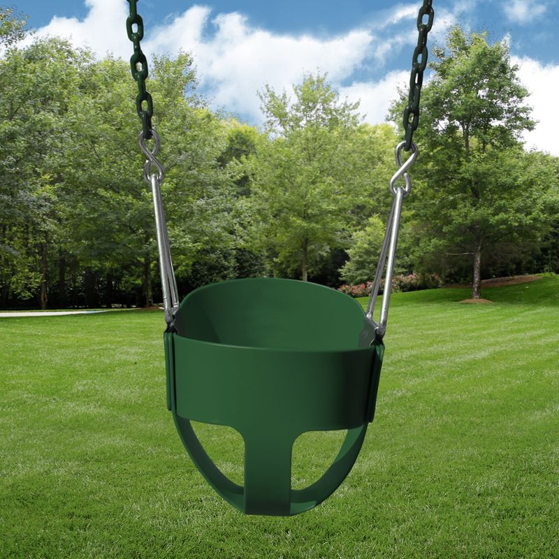 Gorilla Playsets Full Bucket Toddler Swing - Green with Green Chains, 3 of 6