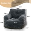 Hooseng Plush Bean Bag Chair for Adults, Comfy Lazy Floor Sofa with Backrest & Armrests, Lounge Accent Chair for Bedroom, Dorm, Living Room - 4 of 4