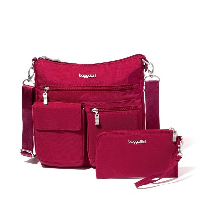 Bolso Resistente Agua Bandolera Baggallini Mujer | Bolsillo RFID | Nailón Ligero Impermeable | Talla Única Bandolera Con Protección RFID