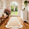 Washable Scalloped Living Room Rugs, Indoor Modern Ombre Soft Non Slip Area Rug for Bedroom, Large Home Decor Carpet for Dining Room - 2 of 4