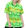 LA LEELA Women's Button Down Blouses Casual Summer Party Shirt V Neck Blouse Short Sleeve Tropical Vacation Dress Tee Hawaiian Shirts - 4 of 4