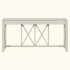 KIGFTSOD Acacia Veneer Console Table with 4 Spacious Drawers & Crisscross Design, Open Storage for Farmhouse Living Room, Kitchen, Hallway - 4 of 4