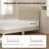 Bestier Corduroy Upholstered Queen Bed Frame with Adjustable Headboard, Platform Bed Frame with LED Light, Solid Wood Slats, No Box Spring Needed - 4 of 4