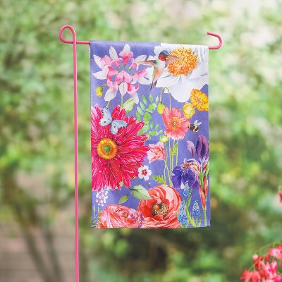 Evergreen English Garden Florals Garden Suede Flag 12.5 x 18 Inches Indoor Outdoor Decor
