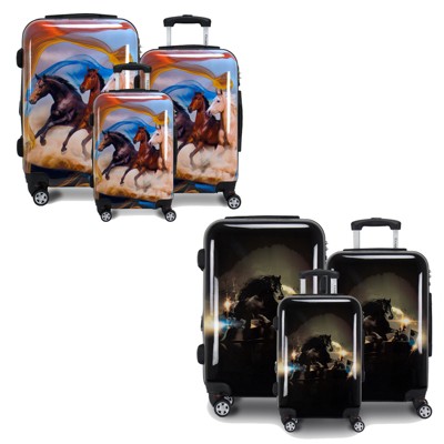 Chariot Printed Expandable Hardside Spinner Luggage Set