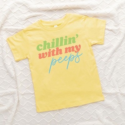 The Juniper Shop Chillin With My Peeps Script Toddler Short Sleeve Tee