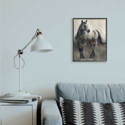 Abstract Wild Horse Stance Black Framed Canvas Print, 16 x 20