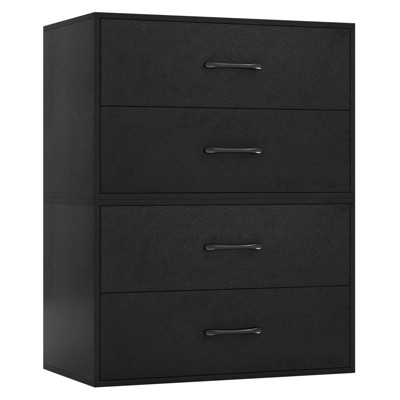 Tangkula Set of 2 Stackable 2-Drawer Dresser Multi-Purpose Wooden Storage Cube Dresser
