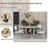 5-Piece Retro Dining Set, Round Table Top with Radial Wood Grain Design and 4 Upholstered Chairs for Dining Room and Kitchen (Antique Gray) - 2 of 4