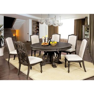 5pc Darja Round Dining Table Set Brown - HOMES: Inside +Out