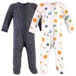 Hudson Baby Infant Boy Cotton Snap Sleep and Play 2pk, Space