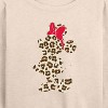 Women's - Disney - Leopard Print Minnie Lightweight French Terry Wide Neck Long Sleeve Shirt - 2 of 4