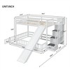 Twin Over Full Bunk Bed For Kids, Wooden Stair Bunk Bed Frame With Slide, High Guardrails, Strong Wooden Slats Supports, No Box Spring Needed - 4 of 4
