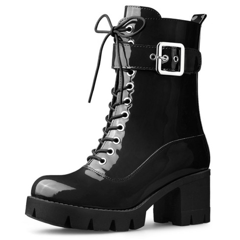 Heeled combat boots clearance target