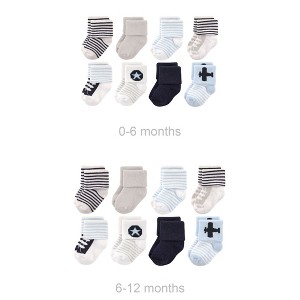Luvable Friends Infant Boys Grow with Me Cotton Terry Socks, Blue Airplane, 0-6 and 6-12 Months - 1 of 2