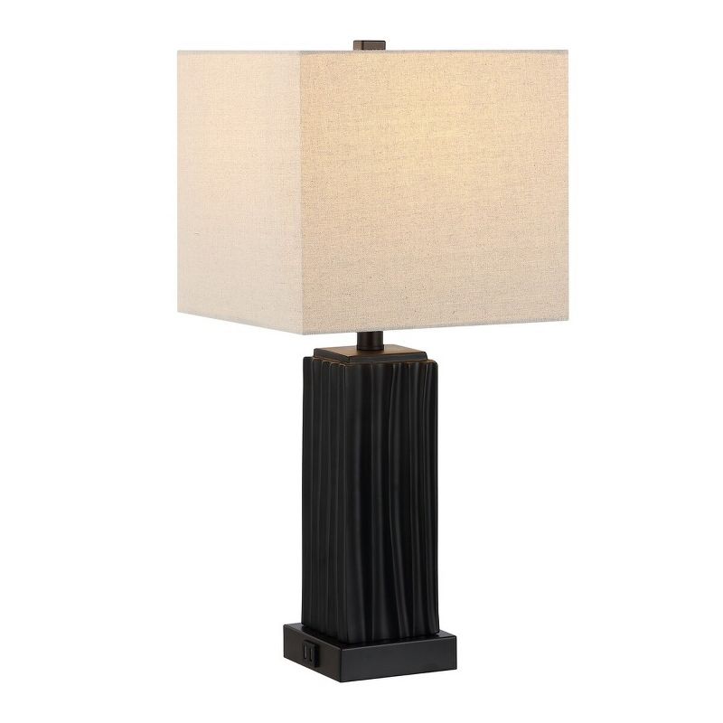 Park 24 Inch Resin Table Lamp with USB Port - Black - Safavieh., 2 of 5