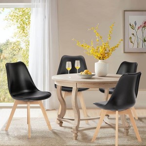 PU Leather Upholstered Dining Chairs with Wood Legs, Set of 4 for Kitchen, Dining, Living Room - 1 of 4