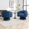 SEYNAR Modern Teddy Upholstered Fabric Round 360 Degree Swivel Accent Chair Set of 2 - 4 of 4
