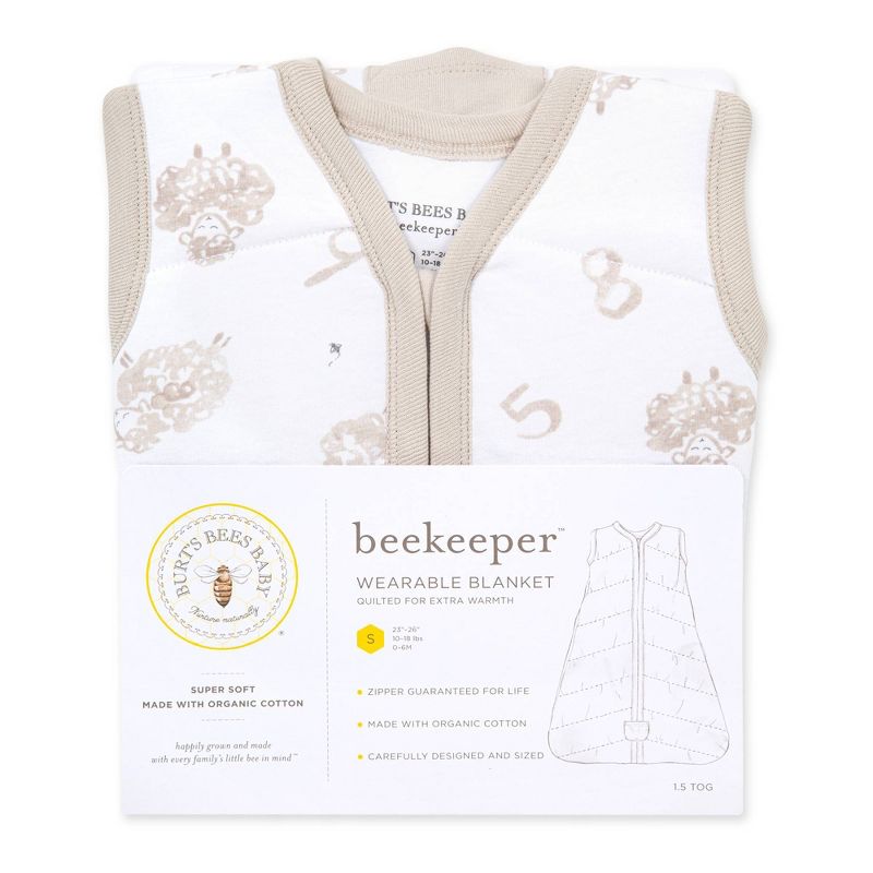 Burt's Bees Baby® Beekeeper Organic Cotton Warmer Wearable Blanket - Counting Sheep, 4 of 6