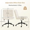 Grungis Linen Swivel Office Chair with Wheels,Modern Gaming Chair with Adjustable Height and Lumbar Support,Computer Chair for Office - 3 of 4