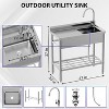 Coucheta Free Standing Single Bowl Utility Sink with Hot/Cold Water Pipe - for Indoor & Outdoor Use - 2 of 4