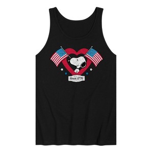 Men's - Peanuts - Snoopy Since 1776 Flag Heart Graphic Tank Top - 1 of 4