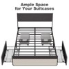 Full Size Upholstered Bed Frame with 2 Storage Drawers, High-Density Foam Headboard, Sturdy Steel Slats - 3 of 4